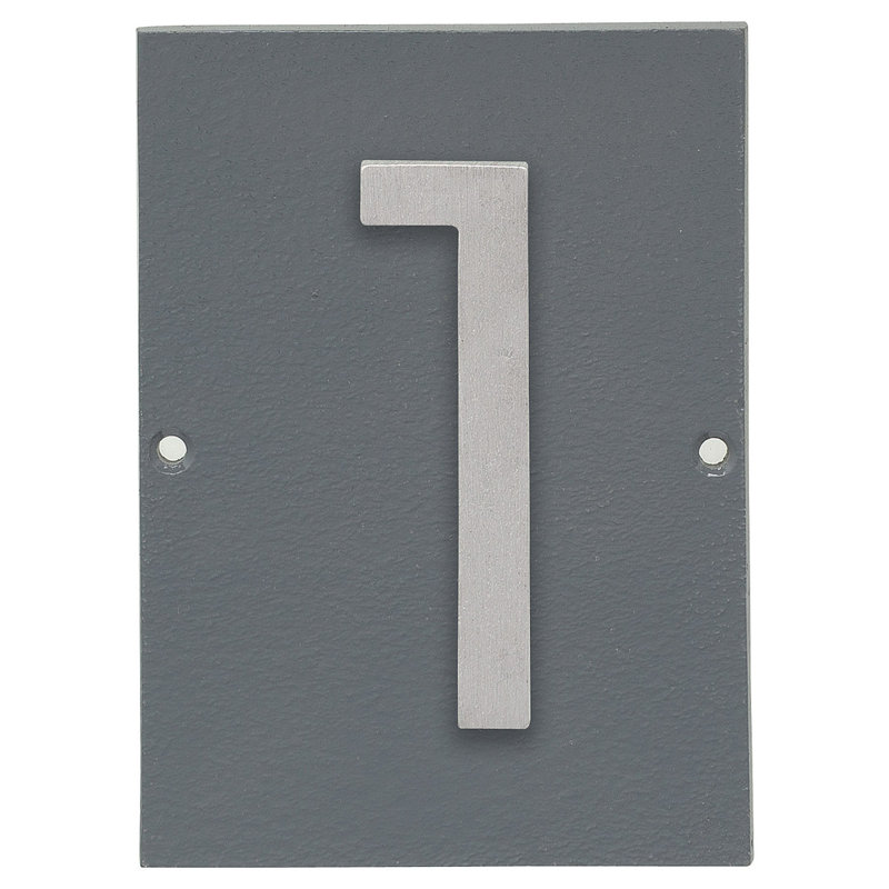 Plaque murale rectangulaire, Oui, Gris / aluminium brossé