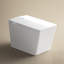 Toilette carrée intelligente avec réservoir inséré - télécommande, chasse d'eau automatique, siège chauffant, écran à DEL, options définies par l'utilisateur, apparence blanche pour la chasse d'eau contrôlée, finition configurable-123482684