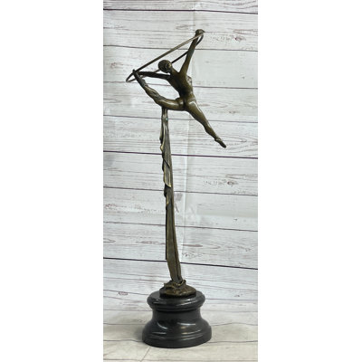 Finnegan Original Miguel Lopez Gymnast Ballerina Trapeze Artist Bronze Sculpture Figurine