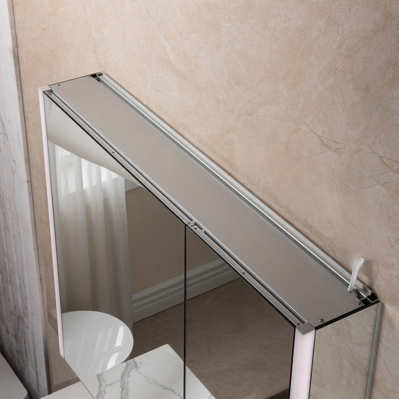 36"W X 30"H Surface Mount Frameless 2 Doors Medicine Cabinet With Mirror Defogger And Soft Close Hinges