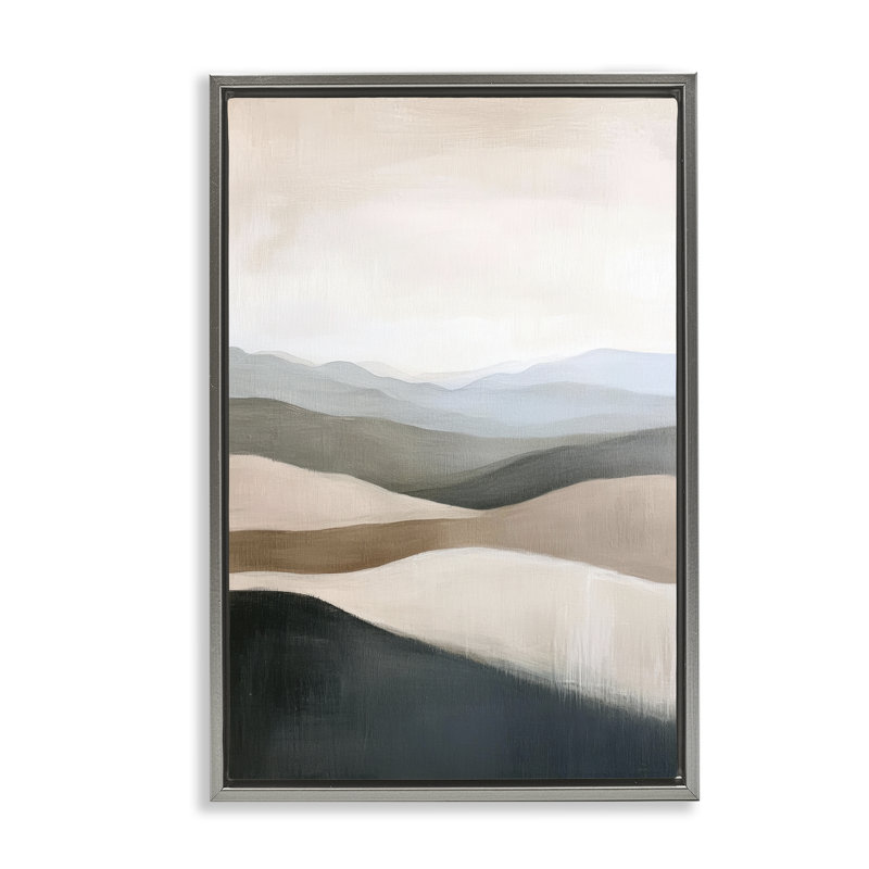 Cadre flottant en désert Desert Dunes, design par Petal Prints Design, Cadre flottant gris lustré, H 25 po x l 17 po