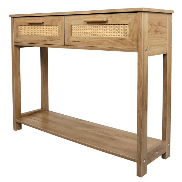 Bay Isle Home Alcantera Console Table with 2 Drawers, Sofa Table ...