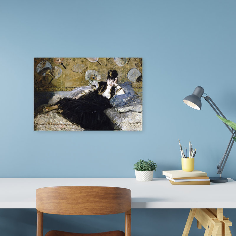 «The Lady With Fans», impression d'art mural classique contemporain, H 12 po x l 18 po
