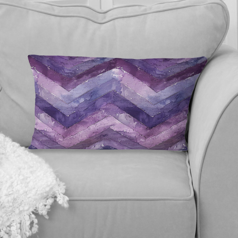 Coussin lombaire mauve Mid-Century Chevron Bliss II