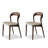 Beige-white+Nut-brown Solid back side Chair(Set of 2)