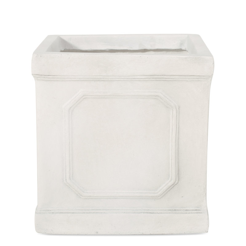 Lightweight Mgo Small Faux-Stone Planter, 11'' H X 10.75'' W X 10.75'' D