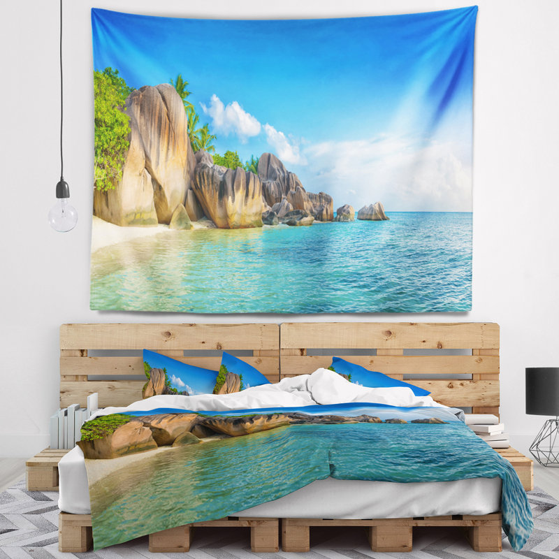 Tapisserie en mer de seascape fantastique seychelles, H 32 po x l 39 po