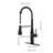 Matte Black Stainless Steel Touch Faucet With Pull-Down , 360 Rotating Spout, 3 Water Output Choices, Easy Temperature & Flow Regulation, Motion Sensor Tap Kitchen Pull Down Spray - Steel, Settings,