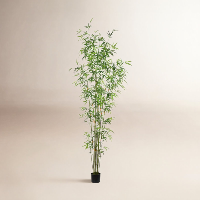 Arbre de bambou artificiel en pot, H 96 po x l 18 po x P 18 po