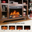 Foyer électrique encastrable, 23 pouces, chauffage ultra mince, flamme réaliste, bûche, télécommande, minuterie, protection contre la surchauffe, chaleur de 1400 W, 5000 S par heure, 11 réglages de température, 50000 heures de DEL