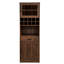 Armoire de cuisine avec étagère de rangement coulissante multifonctionnelle, armoire de rangement de style campagnard avec portes en verre, organisateurs de garde-manger pour la cuisine, armoire de bar, salle à manger