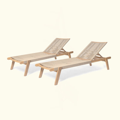 Outdoor Rope Chaise Lounge Set For Relaxing Moments In Nature, 2Pcs
