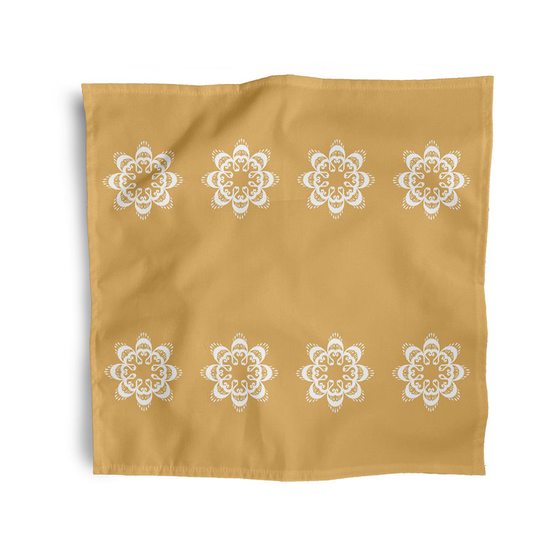 Cherylene Ikat Mandala Napkins, Yellow