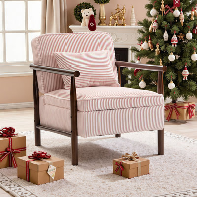 Mid-Century Modern Storage Accent Chair with Wood Frame - Comfort & Style for Living Room, Bedroom or Sunroom