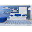 Area Cowhide Chevron Area Rug in Blue/Cream-36940522