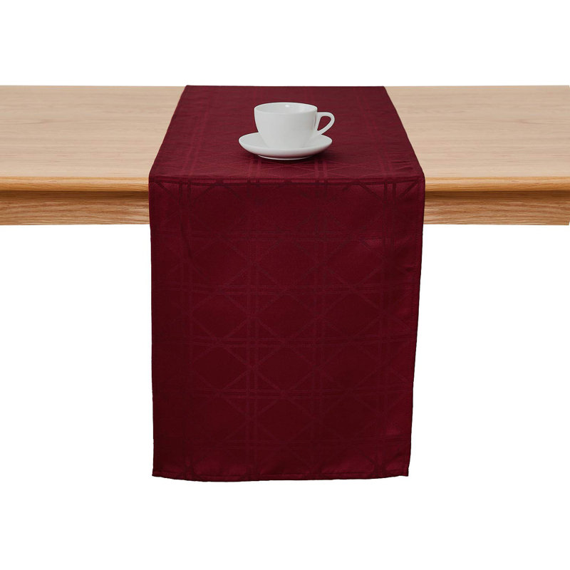 Geometric Patterns Wrinkle and Water Resistant Spill-Proof Tablecloth, Burgundy