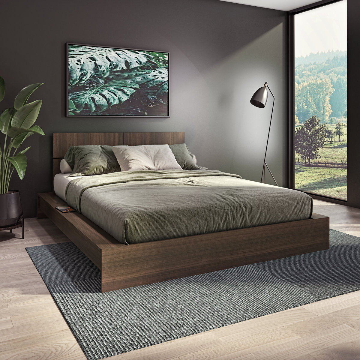 Zen OMEGA Platform Bed + headboard.