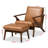 Kiger Faux Leather Armchair with Ottoman
