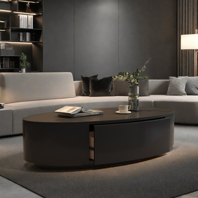 Modern Oval Slab Coffee Table