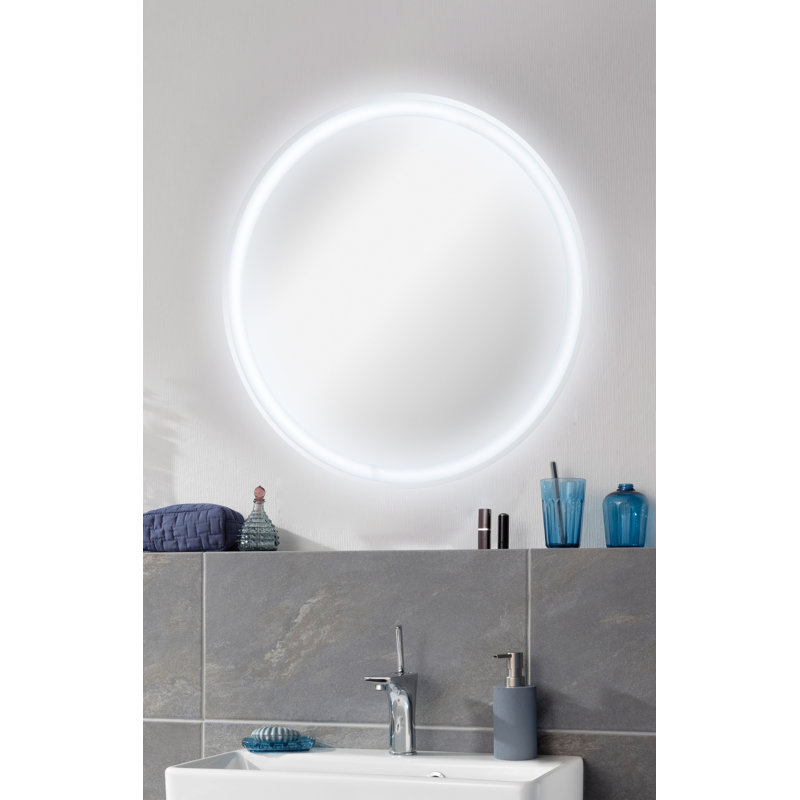 Round Lighted Wall Mounted Bathroom Mirror