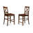 3 Piece Kitchen Counter Height Dining Table Set Contains a Round Wooden Table with Pedestal and 2 Dining Chairs, Black & Cherry-2015791282-2015791286