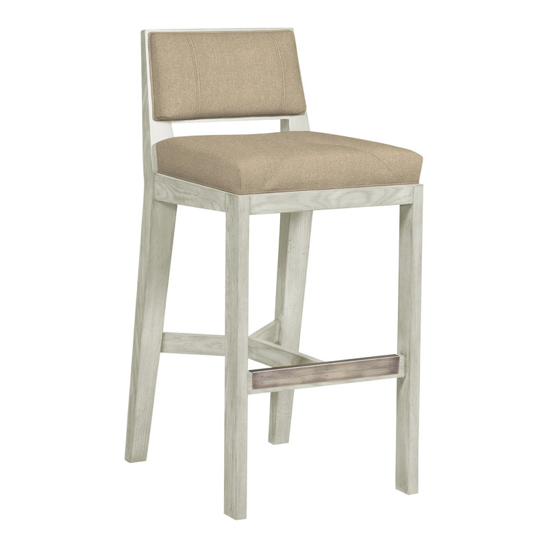 Scoville By Thom Filicia Upholstered Counter Stool with Solid Wood Frame, Wrenn, Nomad Sand
