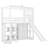 Twin Size Loft Bed With Wardrobe, Wood Loft Frame With Storage Shelves, Slide, Multifunctional Design And LED Light