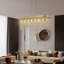 Lustre en cristal de style moderne de 39 po avec un design linéaire rectangulaire avec une finition dorée, un luminaire suspendu élégant avec des perles en cascade
