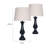 Plastic,S,2,24"H,Teardrop Table Lamps,Blk
