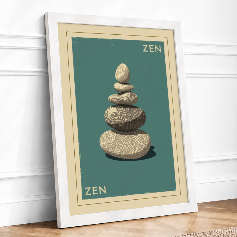 Zen Stones Minimalist - Print, A2 - 59.4 x 42.0 cm, White