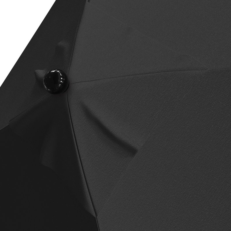 Parasol de marché 6 pi Nejat, Pierre noire, Toile Sunbrella® noir