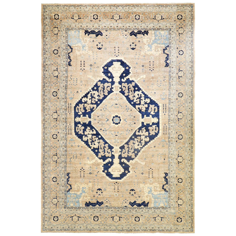 New Turkmen Afghan One-of-a-Kind Rectangle 12'1" X 17'8" Area Rug