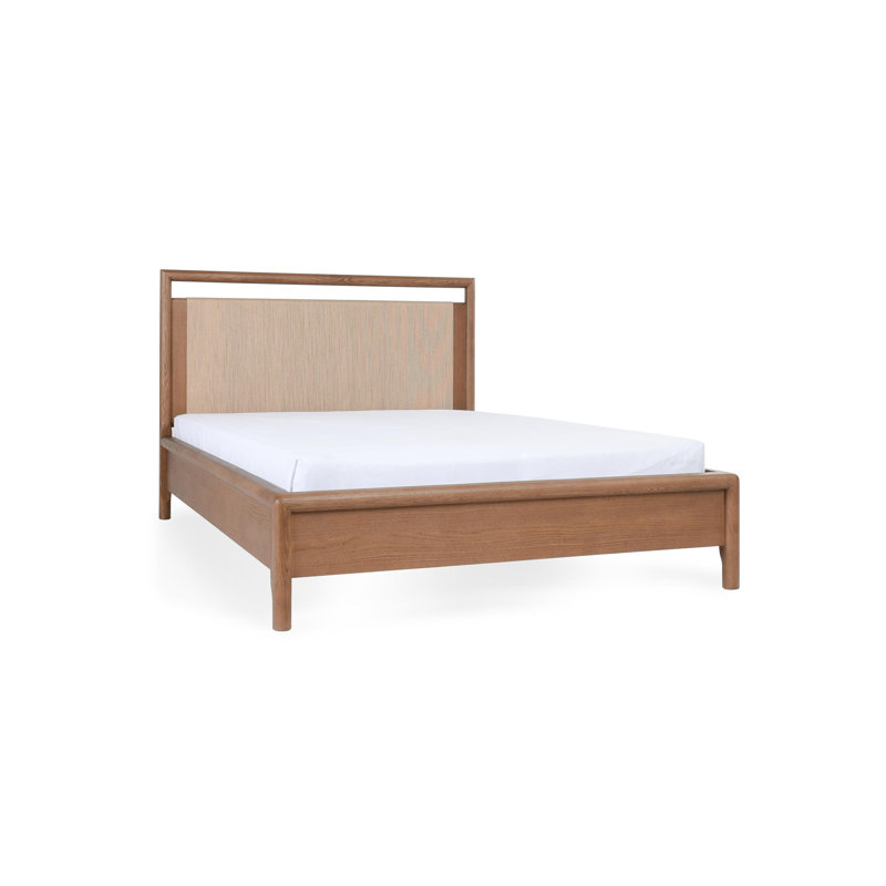 Corda Oak Wood Brown Queen Platform Bed, Queen
