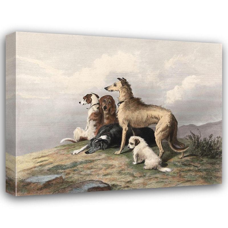 Art sur toile tendue Lark Manor ™ Landseer, Edward, Highland Dogs, H 36 po x l 44 po