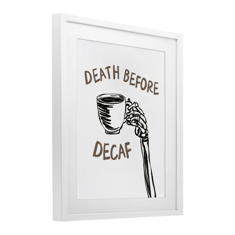 «La mort avant décaféiné», impression par squelette encadrée sous verre, conception de JJ Design House LLC, H 16 po x l 13 po