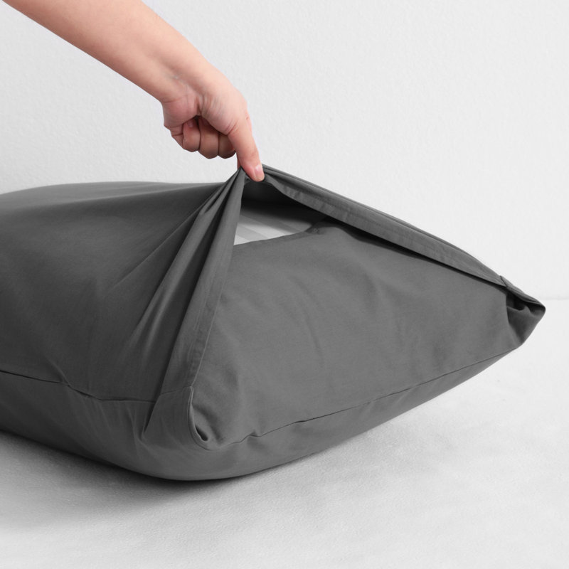 Pillowcases, Washed CottonBreathable Pillow Cases, Envelope Closure - NTBAY, Dark Gray, Standard Pillowcases
