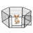 16-Panel Heavy-Duty Metal Dog Playpen with Door – Rust-Resistant Fold-up Pet Fence for Small Medium Dogs, Indoor Outdoor Yard RV Camping (27.7"H x 31.5"W)-135712356-135712355