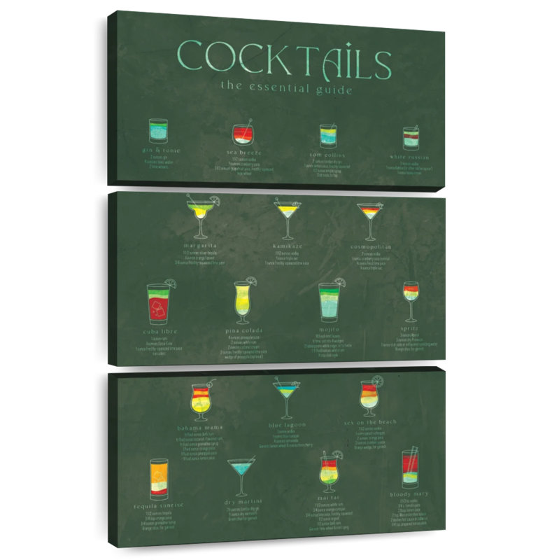 Yarlin Cocktails Chart, 32" H x 20" W