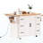 56 Inch Kitchen Island With Rubber Wood Veneer Drop Leaf, Power Outlet, 4 Door Shelves, Embossed Vertical Stripe Rolling Kitchen Cart On 4 Wheels With 6 Deep Drawers For Kitchen, Dining Room,White-1414392904