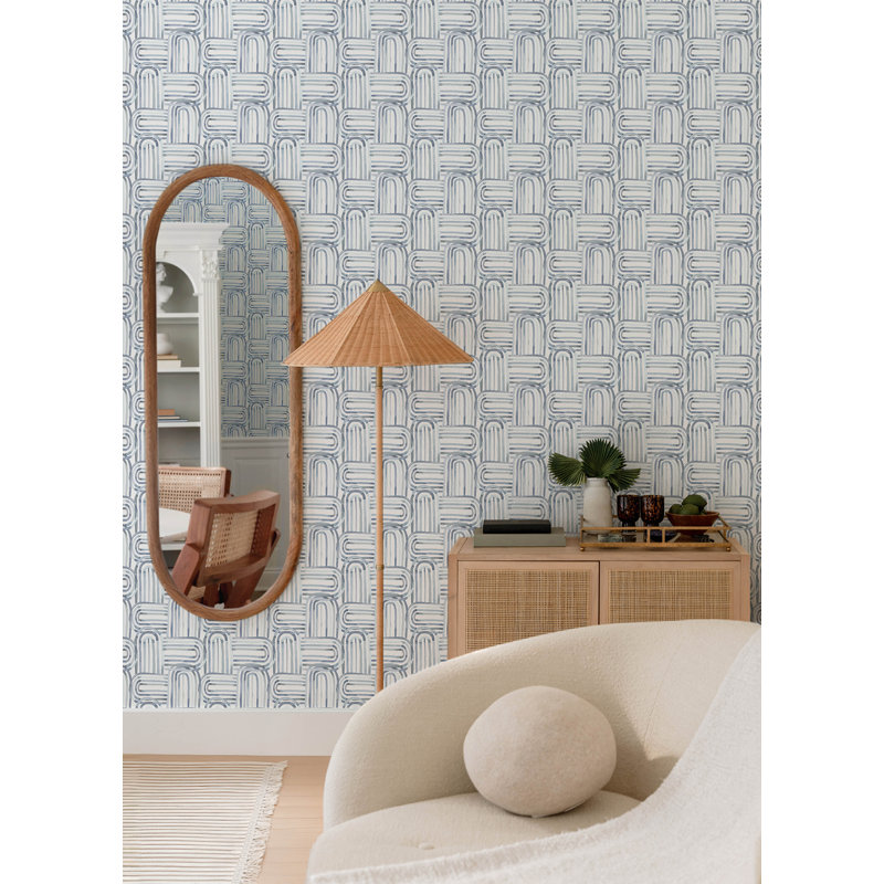 Lolly Blue Arches Wallpaper, Blue