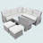 Outdoor Rattan Furniture Set with Adjustable Table, Extendable Side Tables and Two Ottomans-2122783553