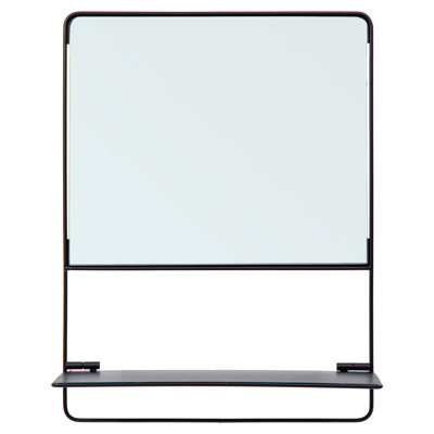 Dewan Metal Flat Wall Mirror with Shelves