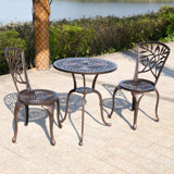 Ambroziu 2 - Person Metal Patio Dining Set with Round Table