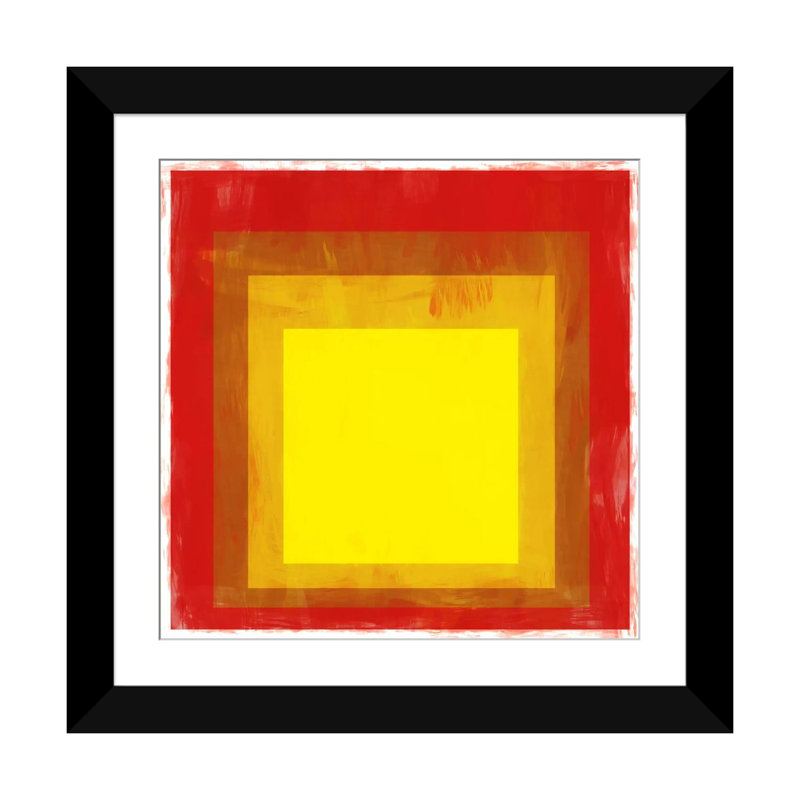 Albree Modern Squares, impression sur toile, H 16 po x l 16 po x P 1 po, Papier d'art encadré noir, Blanc