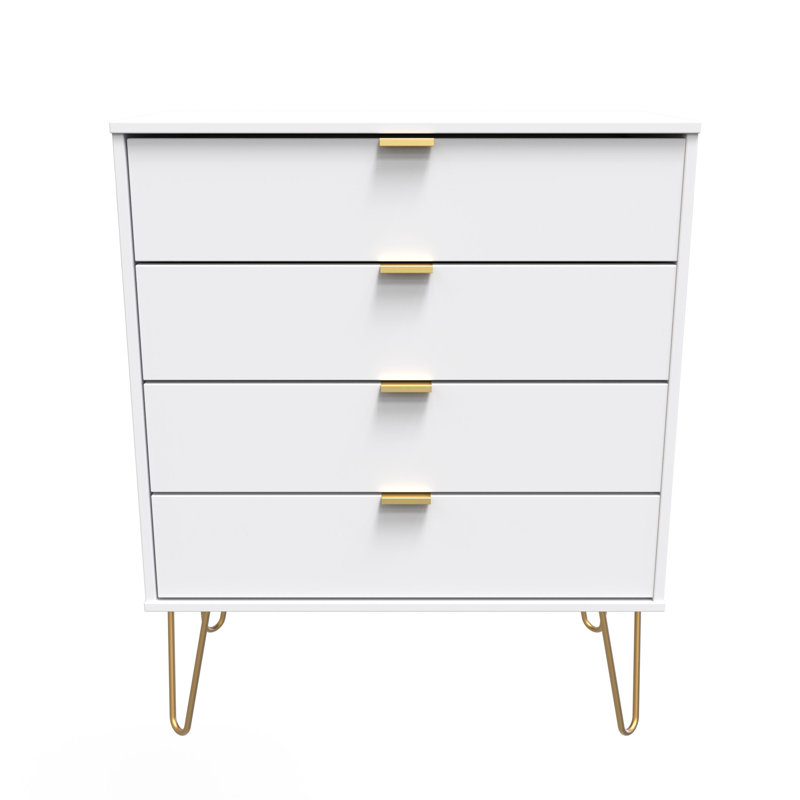 Turah 77 cm W Chest of 4 Drawers, White Matt