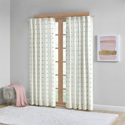 Cotton Jacquard Pom Pom Curtain panel