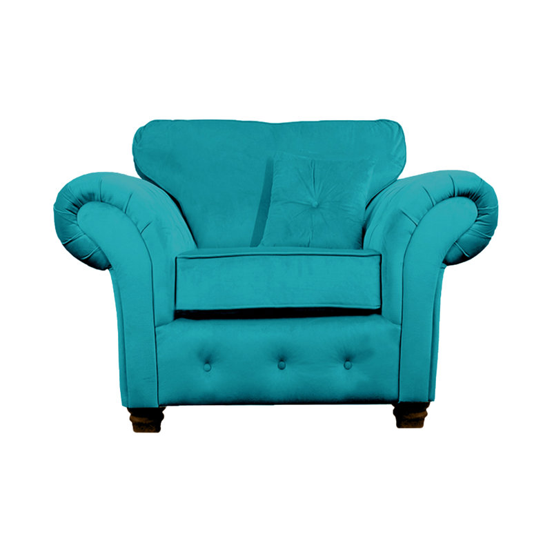 Lila Velvet Chesterfield Chair, Turquoise