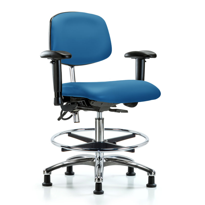 Chaise en vinyle ESD, Non inclus, Bleu, Patins