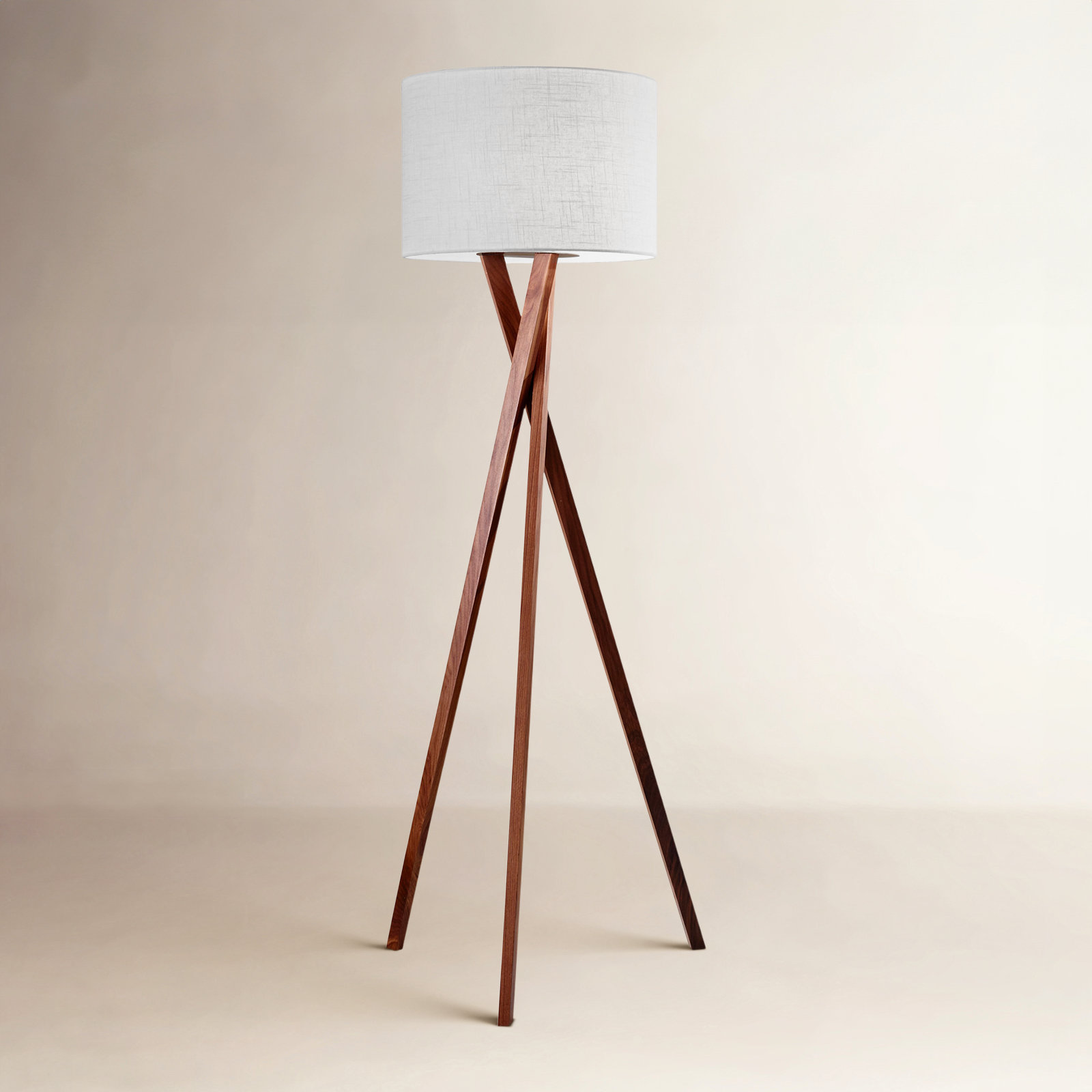 Harcourt 63'' Solid Wood Floor Lamp, Light Walnut