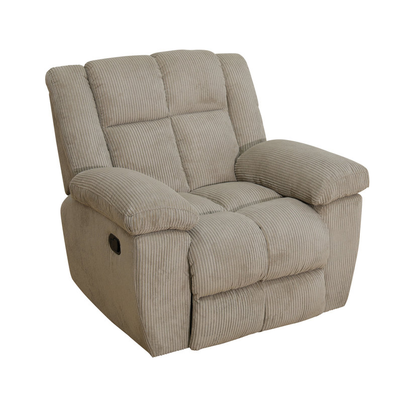 Fauteuil inclinable en velours côtelé beige